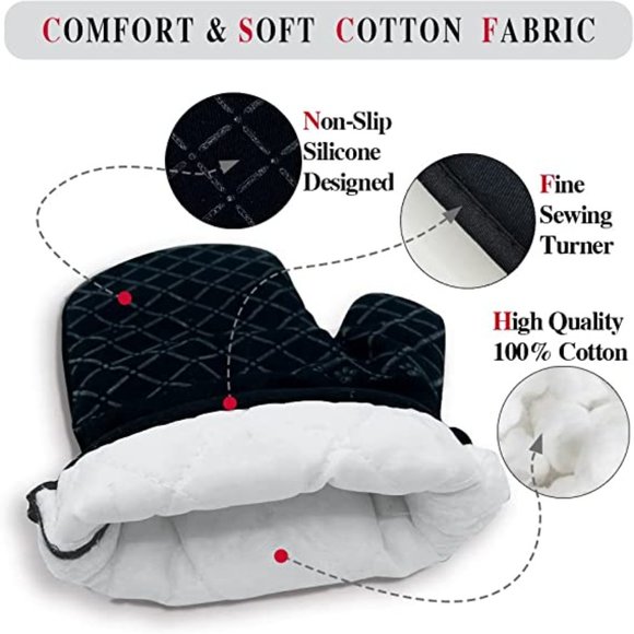 Mr.Good Lookin' is Cookin'，Oven Mitts and Pot Holders Sets of 2，Funny Oven Mitts - Picture 3 of 6